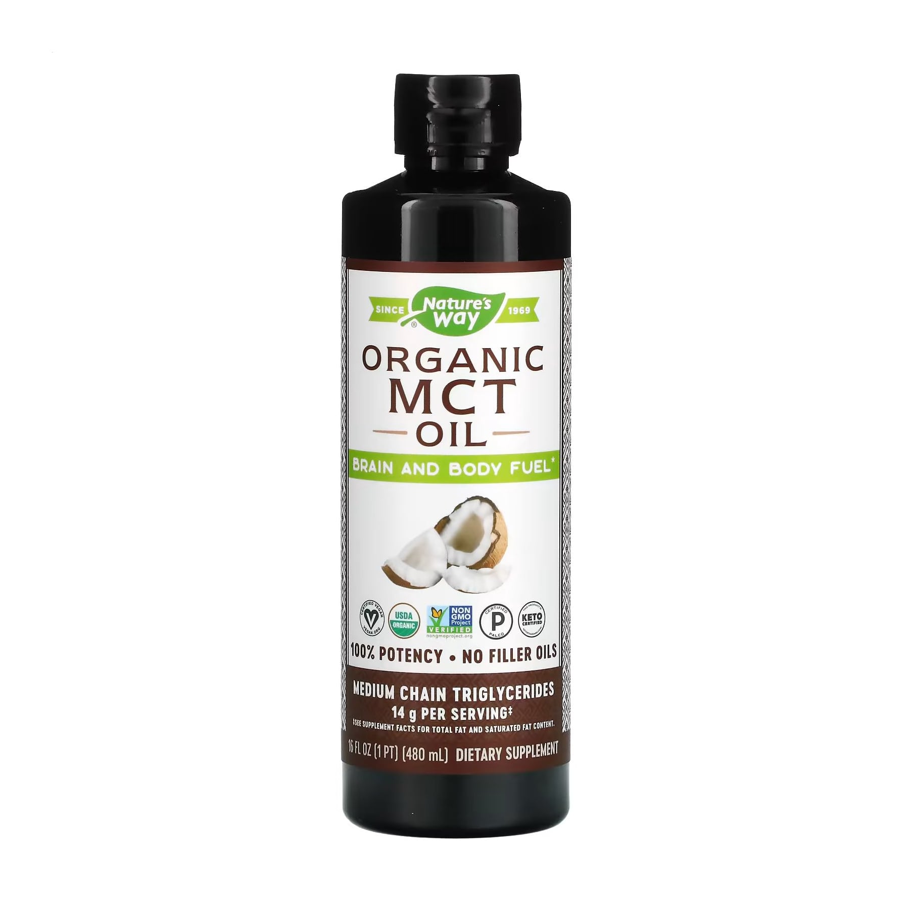 Олія МСТ Nature's Way Organic MCT Oil, 480 мл